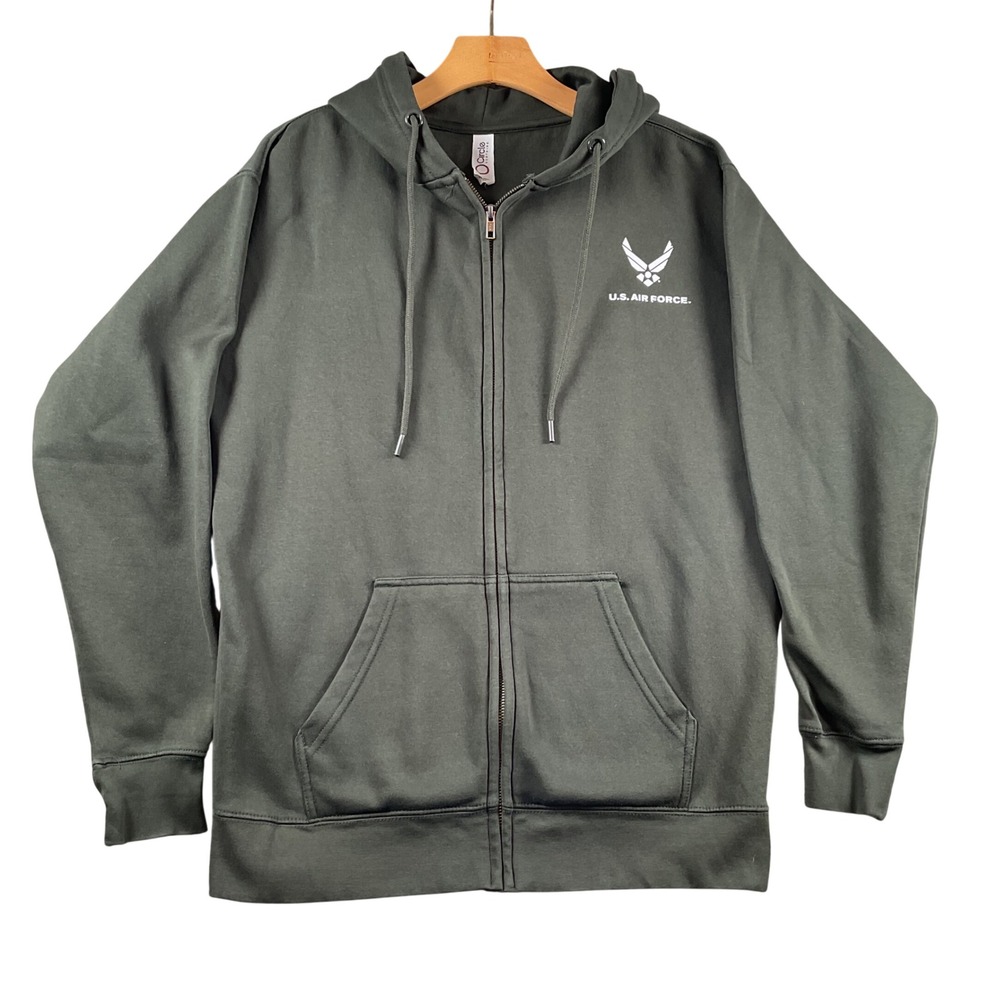 Circle Clothing US Air Force Graphic Hoodie‎ Green Mens Size Medium